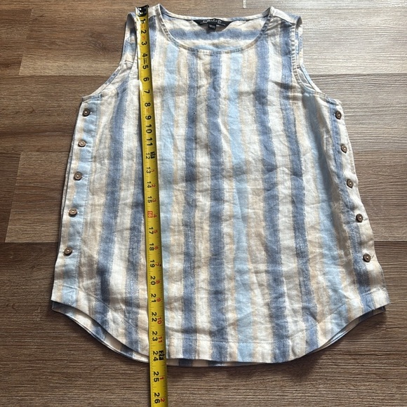 Charlie B linen Blouse Nautical NWOT - Picture 6 of 7
